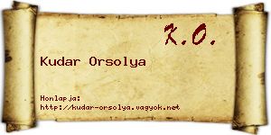 Kudar Orsolya névjegykártya
